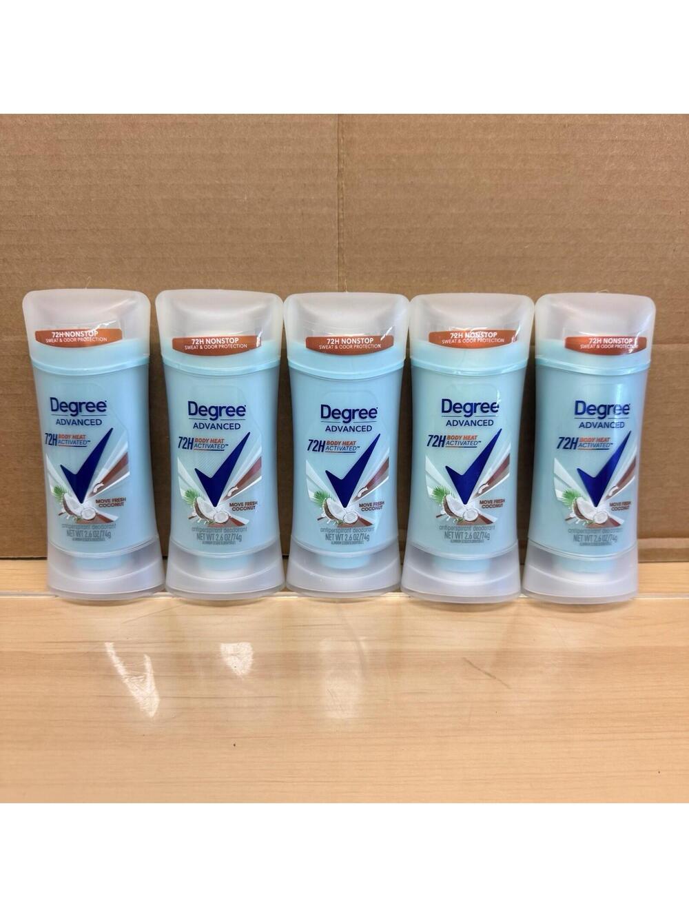 5 Degree Advanced 72H Antiperspirant Deodorant Women Move Fresh Coconut 2.6 READ